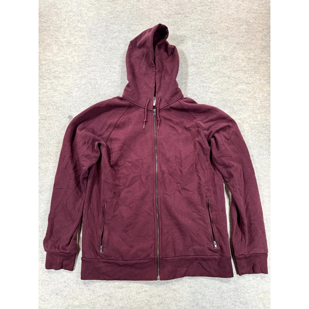 Old Navy Hoodie Womens Large Maroon Fleece Lined Raglan Sleeve Full Zip Casual